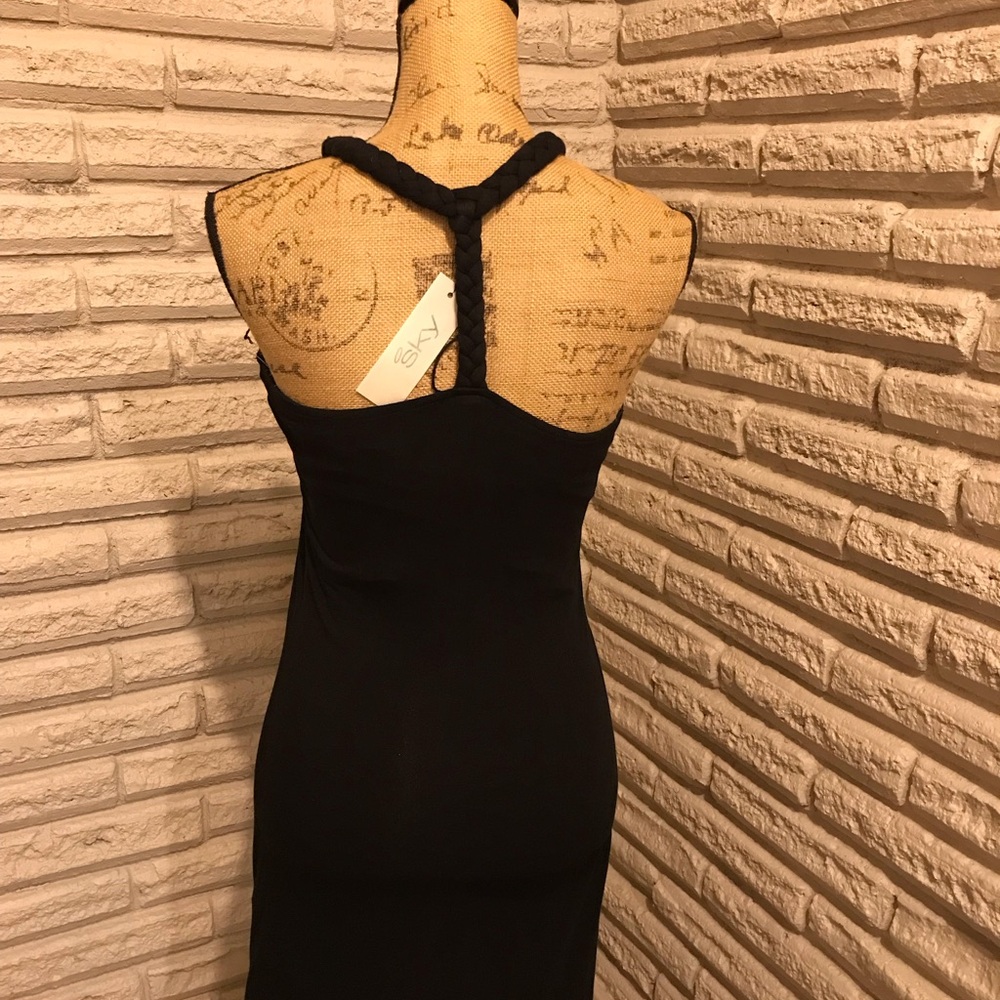 Elegant pleated Black Sky Dress - Picture 6 of 9